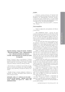 A&ccedil;&atilde;o de cobran&ccedil;a - Seguro de ve&iacute;culo - Acidente