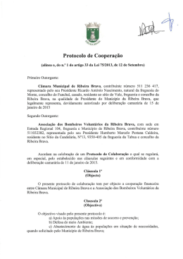 Protocolo de Cooperação entre a Câmara Municipal