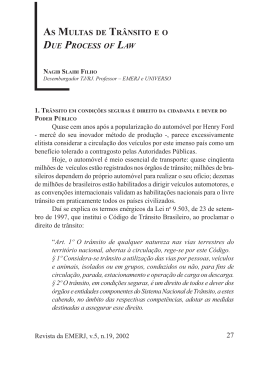 AS MULTAS DE TR&Acirc;NSITO E O DUE PROCESS OF LAW