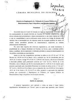Projecto de Regulamento de Utilização de Lugares Públicos d
