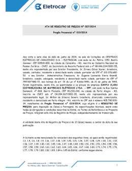 1 ATA DE REGISTRO DE PRE&Ccedil;OS N&ordm; 007/2014 Preg&atilde;o