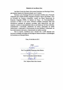 Ana Berta Correia dos Santos Alves possui licenciatura em