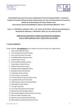 Procedimento Concursal Comum para constitui&ccedil;&atilde;o de V&iacute;nculo de