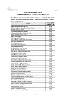 assistente operacional lista ordenada de avaliação curricular