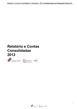 2012 SGPS Consolidado - J. Soares Correia