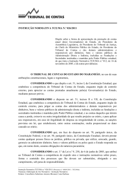 INSTRU&Ccedil;&Atilde;O NORMATIVA TCE/MA N.&ordm; 026/2011 O TRIBUNAL DE