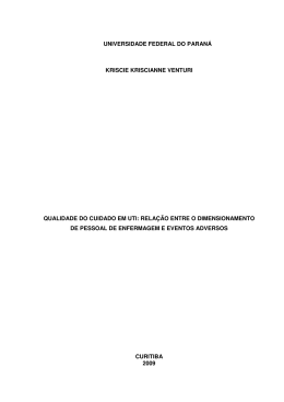 qualidade do cuidado em uti - P&oacute;s