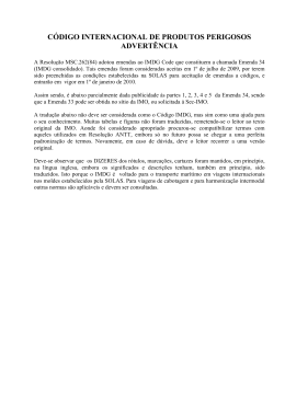 c&oacute;digo internacional de produtos perigosos advert&ecirc;ncia