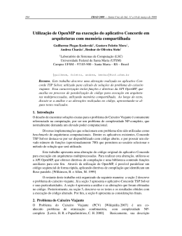 Utiliza&ccedil; &tilde;ao de OpenMP na execu&ccedil; &tilde;ao do aplicativo Concorde em