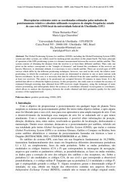 Discrep&acirc;ncias existentes entre as coordenadas estimadas pelos