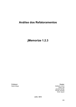 Análise dos Refatoramentos jMemorize 1.2.3
