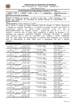 PREFEITURA DO MUNICIPIO DE MARINGA