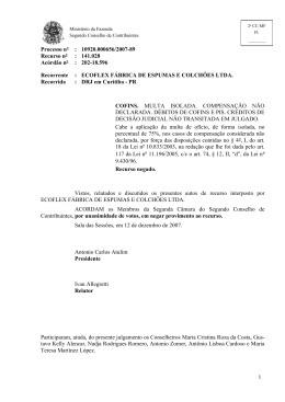 Ac&oacute;rd&atilde;o da 1&ordf; C&acirc;mara do 2&ordm; Conselho