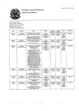 Processo Judicial Eletr&ocirc;nico Pauta de Audi&ecirc;ncia