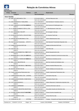 Rela&ccedil;&atilde;o de Conv&ecirc;nios Ativos