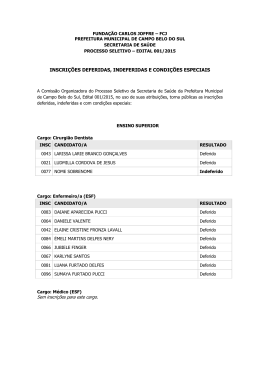inscri&ccedil;&otilde;es deferidas, indeferidas e condi&ccedil;&otilde;es especiais