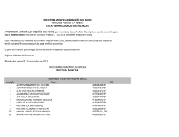 Inscri&ccedil;&atilde;o Nome RG 1 ADEMILSON BARRETO DE OLIVEIRA