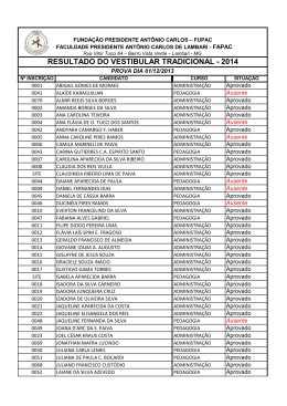 RESULTADO DO VESTIBULAR TRADICIONAL - 2014