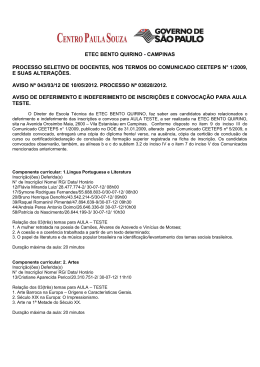 etec bento quirino - campinas processo seletivo de docentes, nos