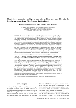 Flor&iacute;stica e aspectos ecol&oacute;gicos das pterid&oacute;fitas em uma floresta de