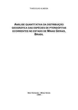 an&aacute;lise quantitativa da distribui&ccedil;&atilde;o geogr&aacute;fica das esp&eacute;cies de