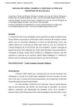 BIOLOGIA EM CORDEL: QUANDO A LITERATURA E A