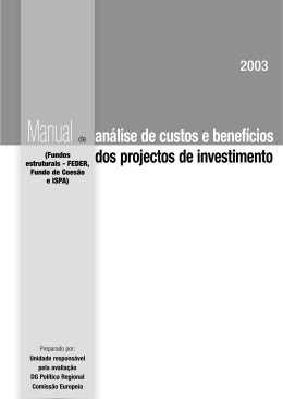 Manual de an&aacute;lise de custos e benef&iacute;cios dos projectos de