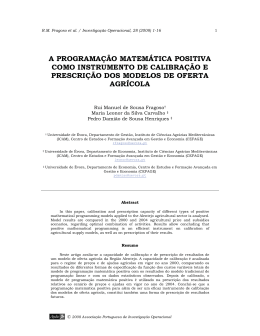 a programação matemática positiva como instrumento de calibração