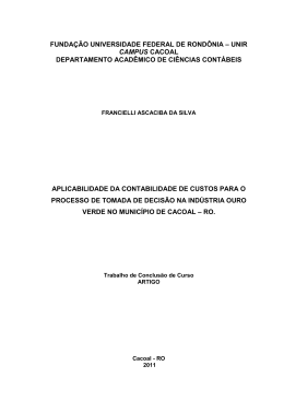APLICABILIDADE DA CONTABILIDADE DE CUSTOS PARA