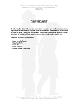 Assessores Jur&iacute;dicos - Movimentos sociais no campo