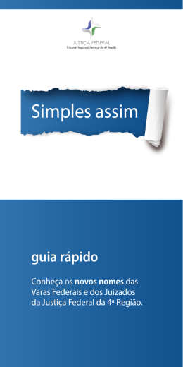 Simples assim - Tribunal Regional Federal da 4&ordf; Regi&atilde;o