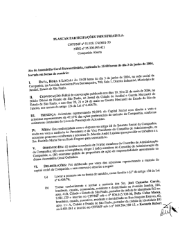 Ata de Assembléia Geral Extraordinária realizada em 03