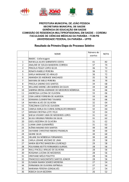 Resultado da Primeira Etapa do Processo Seletivo