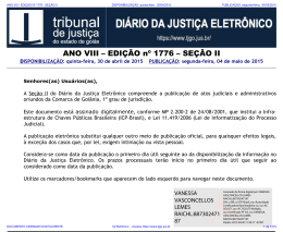 TJ-GO DIÁRIO DA JUSTIÇA ELETRÔNICO - EDIÇÃO 1776