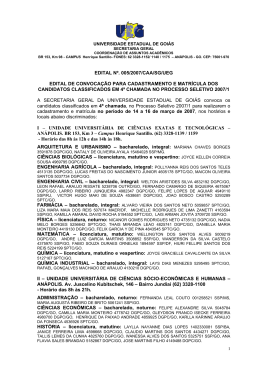 edital n&ordm;. 005/2007/caa/sg/ueg edital de convoca&ccedil;&atilde;o