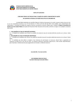 EDITAL N° 01/02/2015 - Prefeitura Municipal de Corumbá