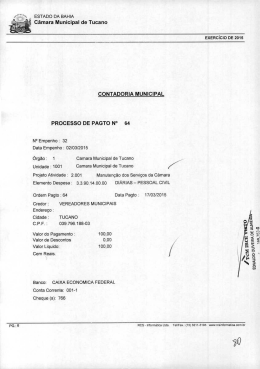 CONTADORIA MUNICIPAL PROCESSO DE PAGTO N&ordm; 64