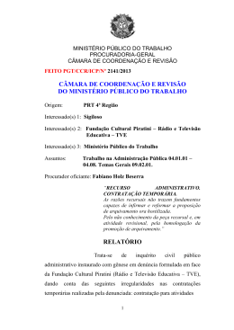 Processo PGT/CCR/nº 2141/2013 - Ministério Público do Trabalho