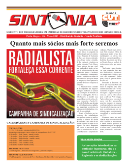 Edi&ccedil;&atilde;o: 05/2013 - Sindicato Radialistas RS