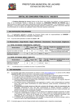 Abertura Edital II - Prefeitura de Jacare&iacute;/SP - 2015
