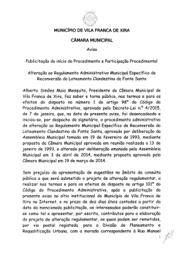 Publicitação do início do Procedimento