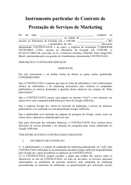 Instrumento particular de Contrato de Presta&ccedil;&atilde;o de Servi&ccedil;os de