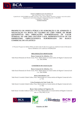 Prospecto da Oferta P&uacute;blica de Subscri&ccedil;&atilde;o de