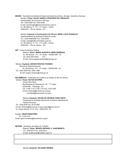 Contatos Institucionais dos Representantes -RJ