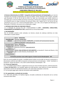 Edital Companhia de Desenvolvimento de