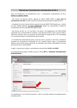 Manual para Cancelamento extempor&acirc;neo de NF-e