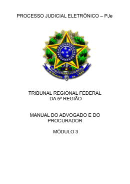PROCESSO JUDICIAL ELETRÔNICO - Tribunal Regional Federal