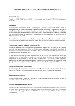 Cancelamento Extempor&acirc;neo