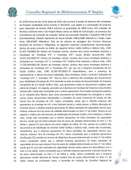 Resultado Procedimento Licitatório