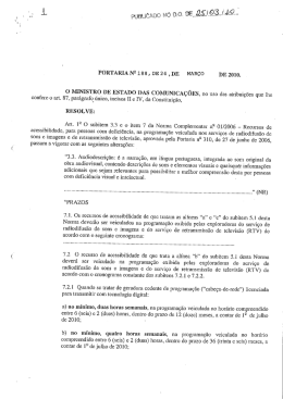 PORTARIA NQ 1 88 , DE 24 ,DE MARÇO DE 2010. O NHNISTRO